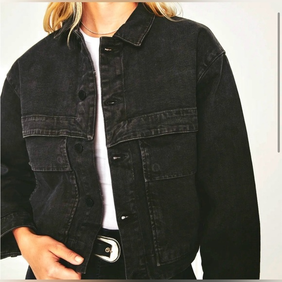 AG Adriano Goldschmied Black Jean Jacket1